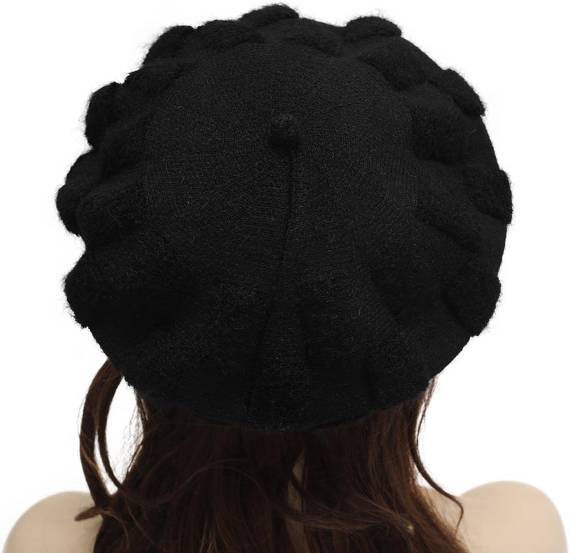 ZLYC French Beret hat, Reversible Solid Color Knit Warm Beret Cap for Womens Girls - Image 3